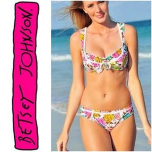 Betsey Johnson Pink Petal Pusher Bikini Set
